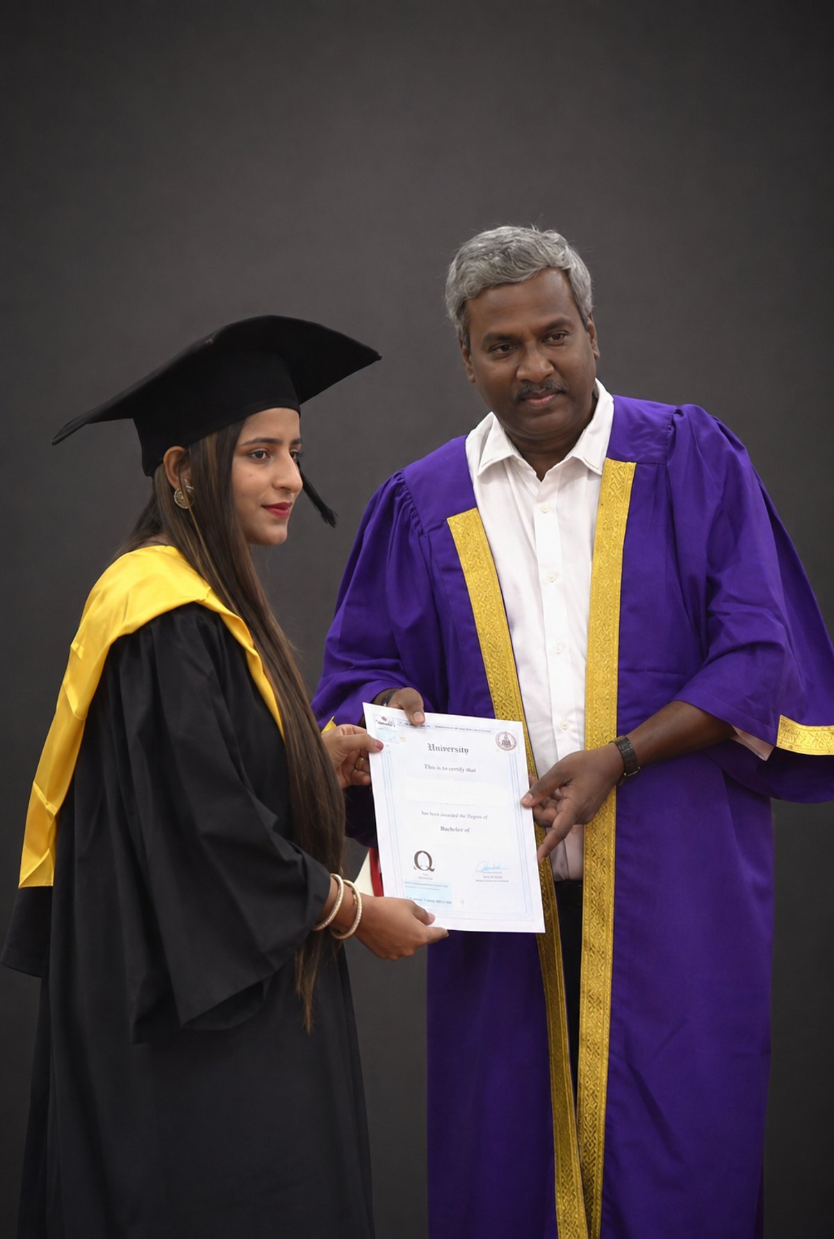 Dr. Pinky Nisha receiving her medical degree certificate at her convocation ceremony
